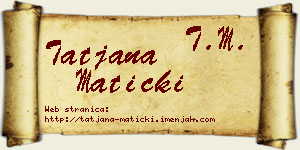 Tatjana Maticki vizit kartica